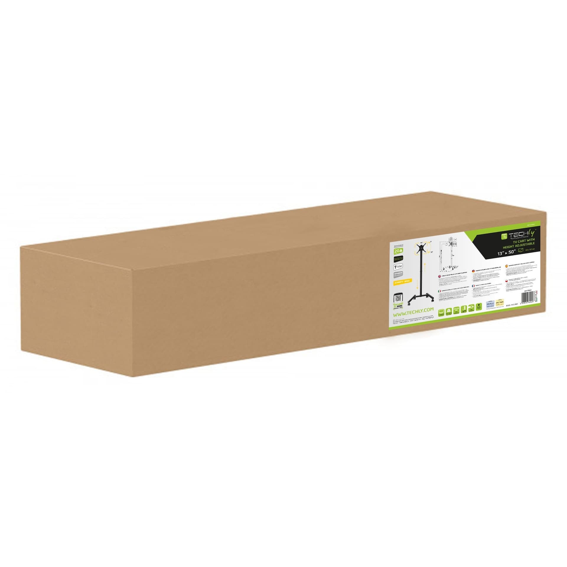 Supporto Mobile da Pavimento con Altezza Regolabile per TV da 13-50'' - 2