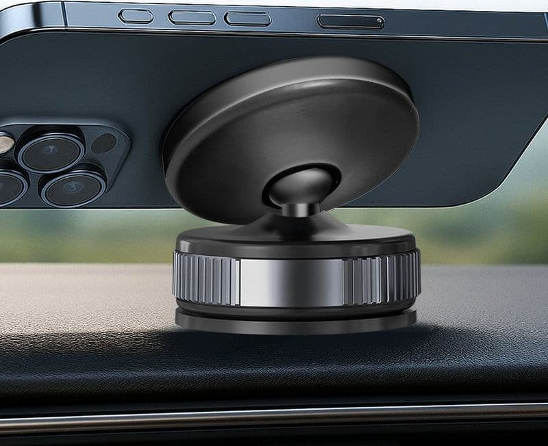 Supporto Magnetico per Smartphone con Chiusura a Rotazione e Ventosa, Nero/Bronzo - 5