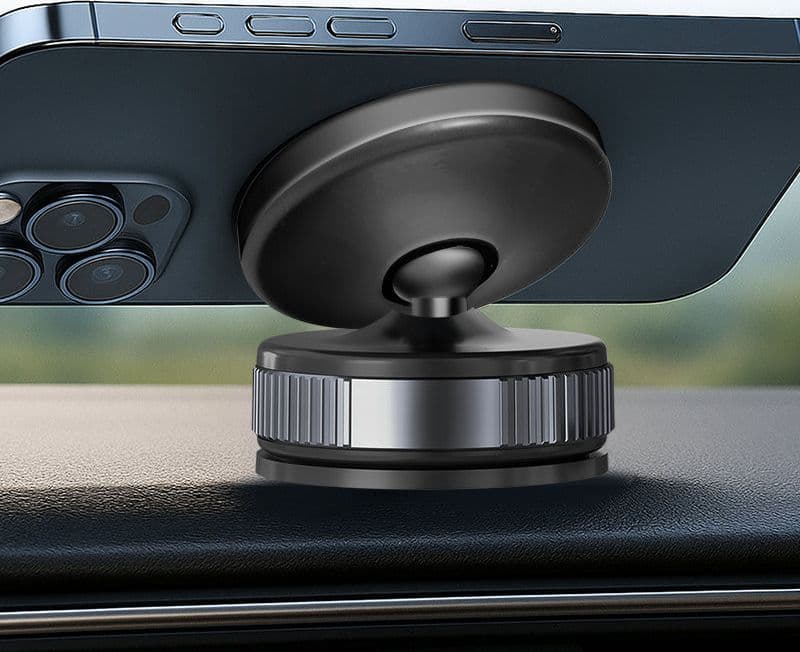 Supporto Magnetico per Smartphone con Chiusura a Rotazione e Ventosa, Nero/Bronzo - 6