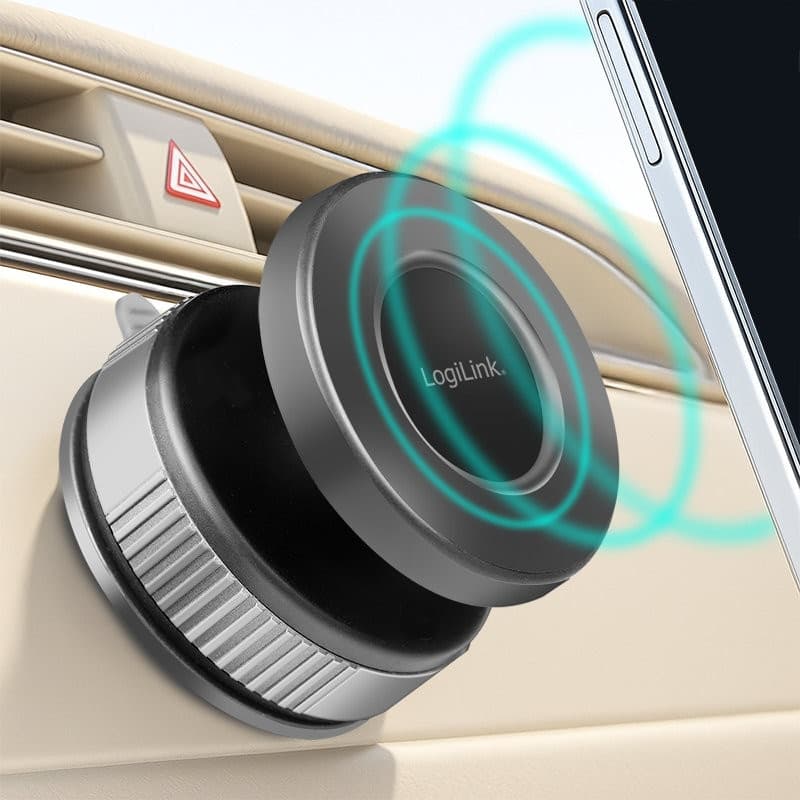 Supporto Magnetico per Smartphone con Chiusura a Rotazione e Ventosa, Nero/Bronzo - 10