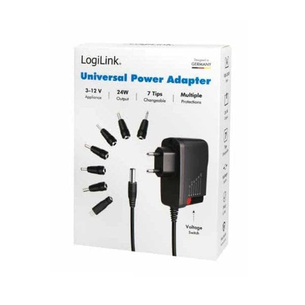 Alimentatore Universale Regolabile 3V-12V con 7 Spine DC, Nero - 2