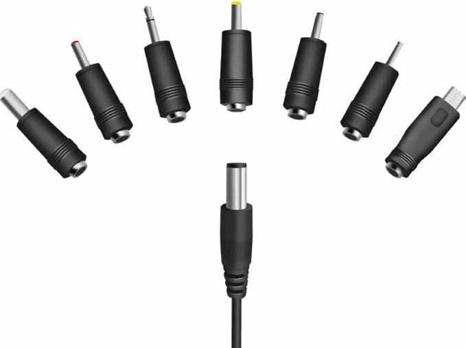 Alimentatore Universale Regolabile 3V-12V con 7 Spine DC, Nero - 9