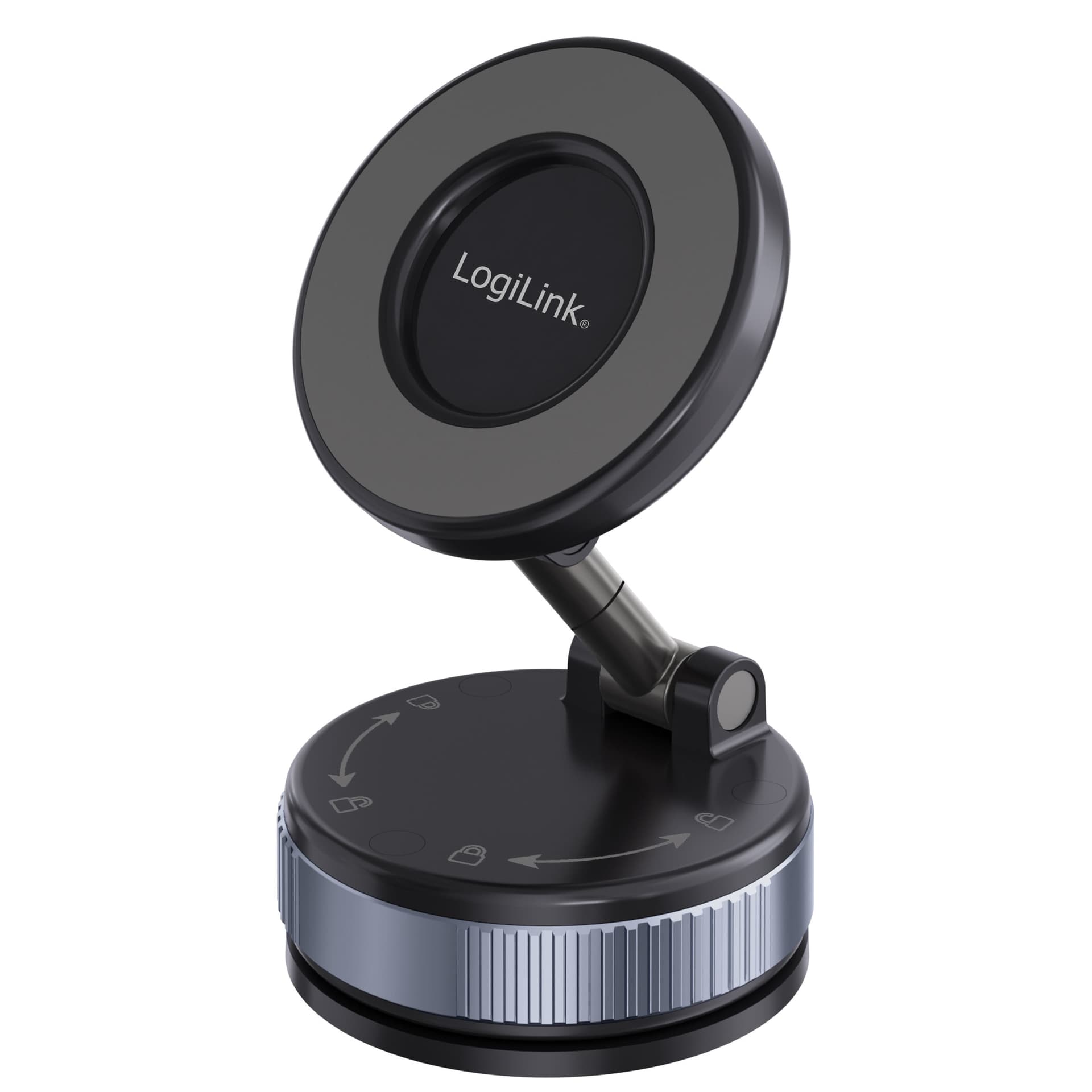 Supporto Magnetico per Smartphone con 2 Snodi a 180&deg, Chiusura a Rotazione e Ventosa, Nero/Bronzo - 7
