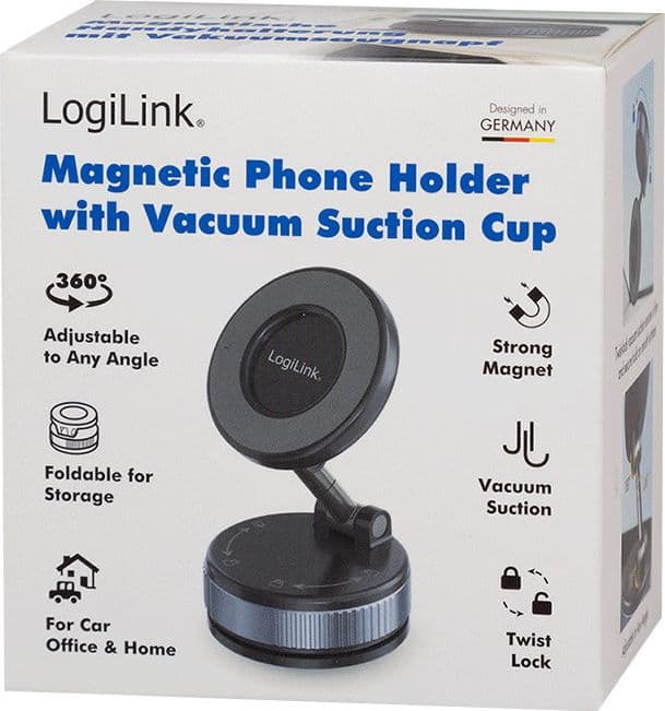 Supporto Magnetico per Smartphone con 2 Snodi a 180&deg, Chiusura a Rotazione e Ventosa, Nero/Bronzo - 9