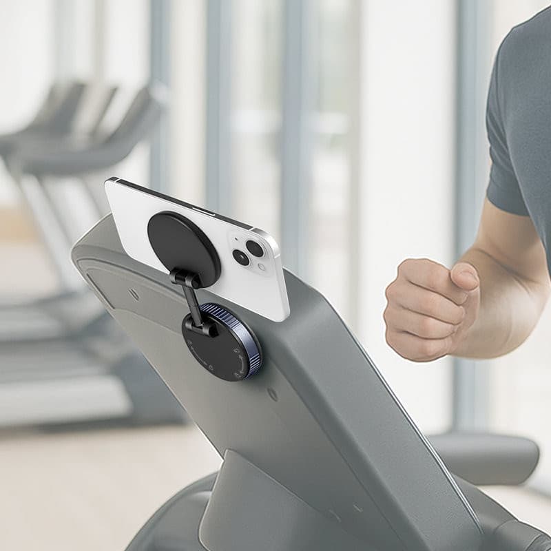 Supporto Magnetico per Smartphone con 2 Snodi a 180&deg, Chiusura a Rotazione e Ventosa, Nero/Bronzo - 10