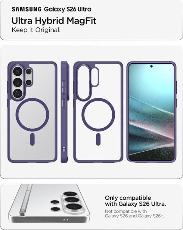 Spigen Ultra Hybrid Mag MagSafe - Custodia per Samsung Galaxy S26 Ultra (viola intenso) - 17