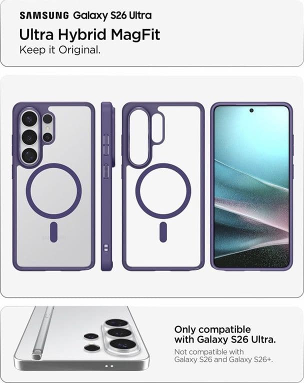 Spigen Ultra Hybrid Mag MagSafe - Custodia per Samsung Galaxy S26 Ultra (viola intenso) - 7
