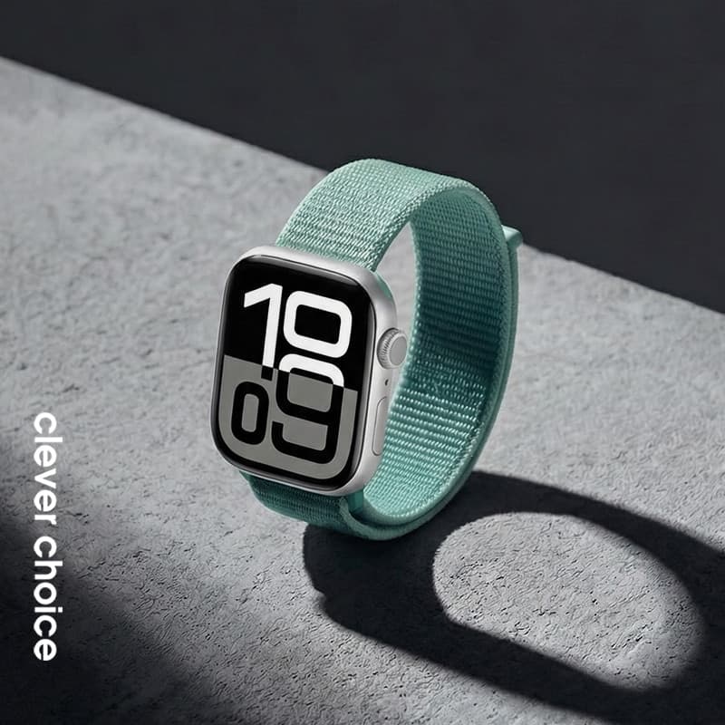 Crong Nylon - Cinturino Sport per Apple Watch 38/40/41/42 mm (Verde Atlantico) - 5
