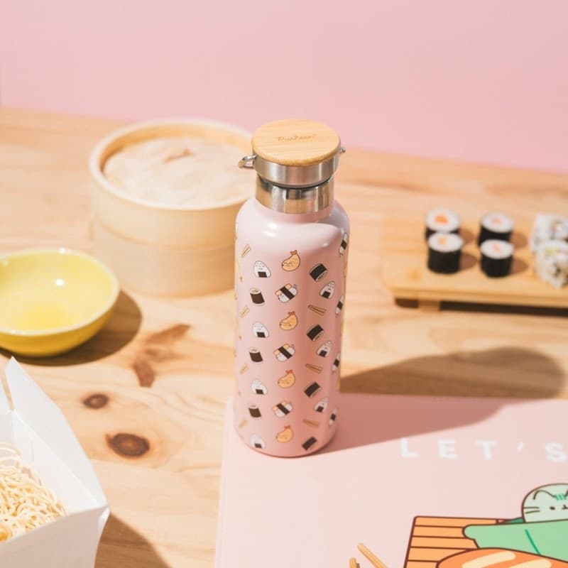 Pusheen - Borraccia termica in acciaio inox con manico della collezione Sushi Roll, 500 ml - 15