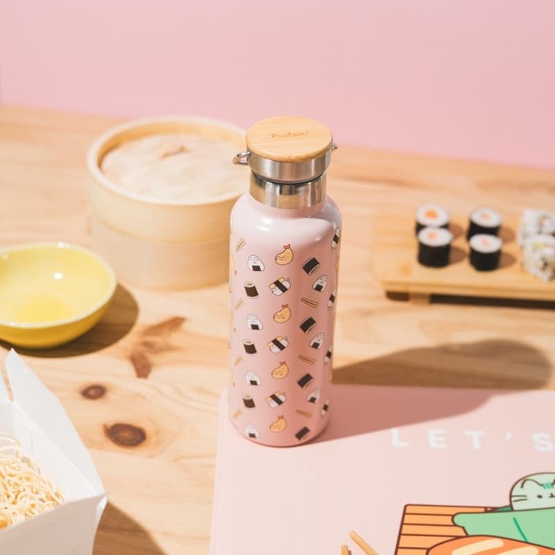 Pusheen - Borraccia termica in acciaio inox con manico della collezione Sushi Roll, 500 ml - 7