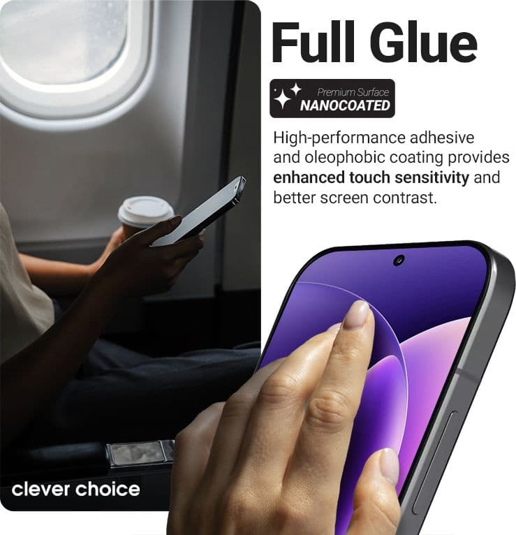 Crong 3D Armour Glass Lite - Vetro temperato con colla integrale per Google Pixel 10a - 4