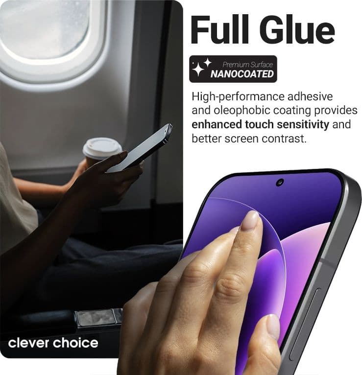 Crong 3D Armor Glass Lite - Pellicola protettiva in vetro temperato con colla completa per Xiaomi 17 Ultra - 11