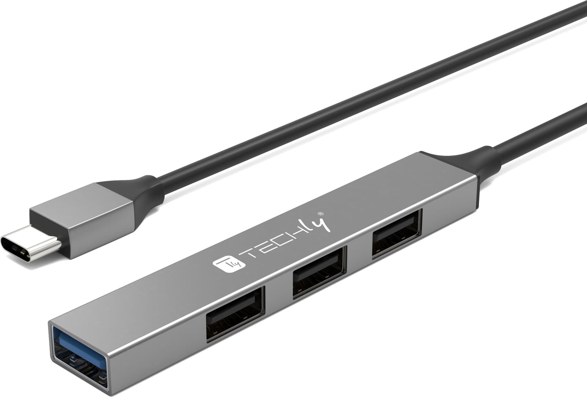 Hub USB-C&trade 3.2 a 4 porte USB-A Slim in Metallo - 6