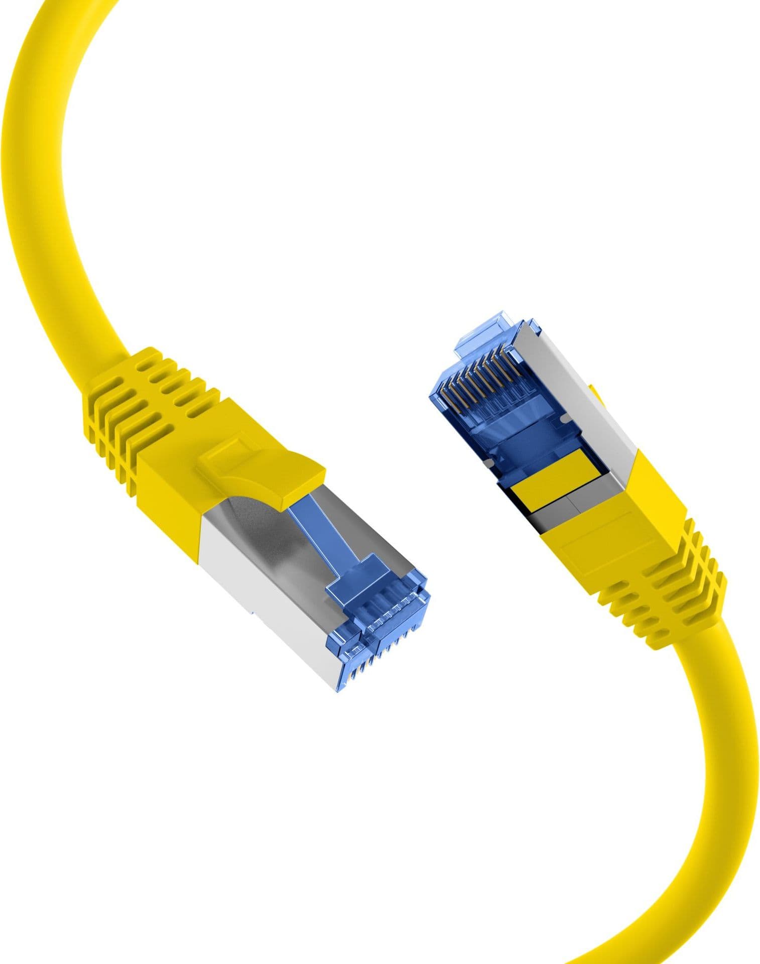 Cavo di Rete Patch in Rame Cat.6A S/FTP TPE Superflex Giallo 0,15m - 10