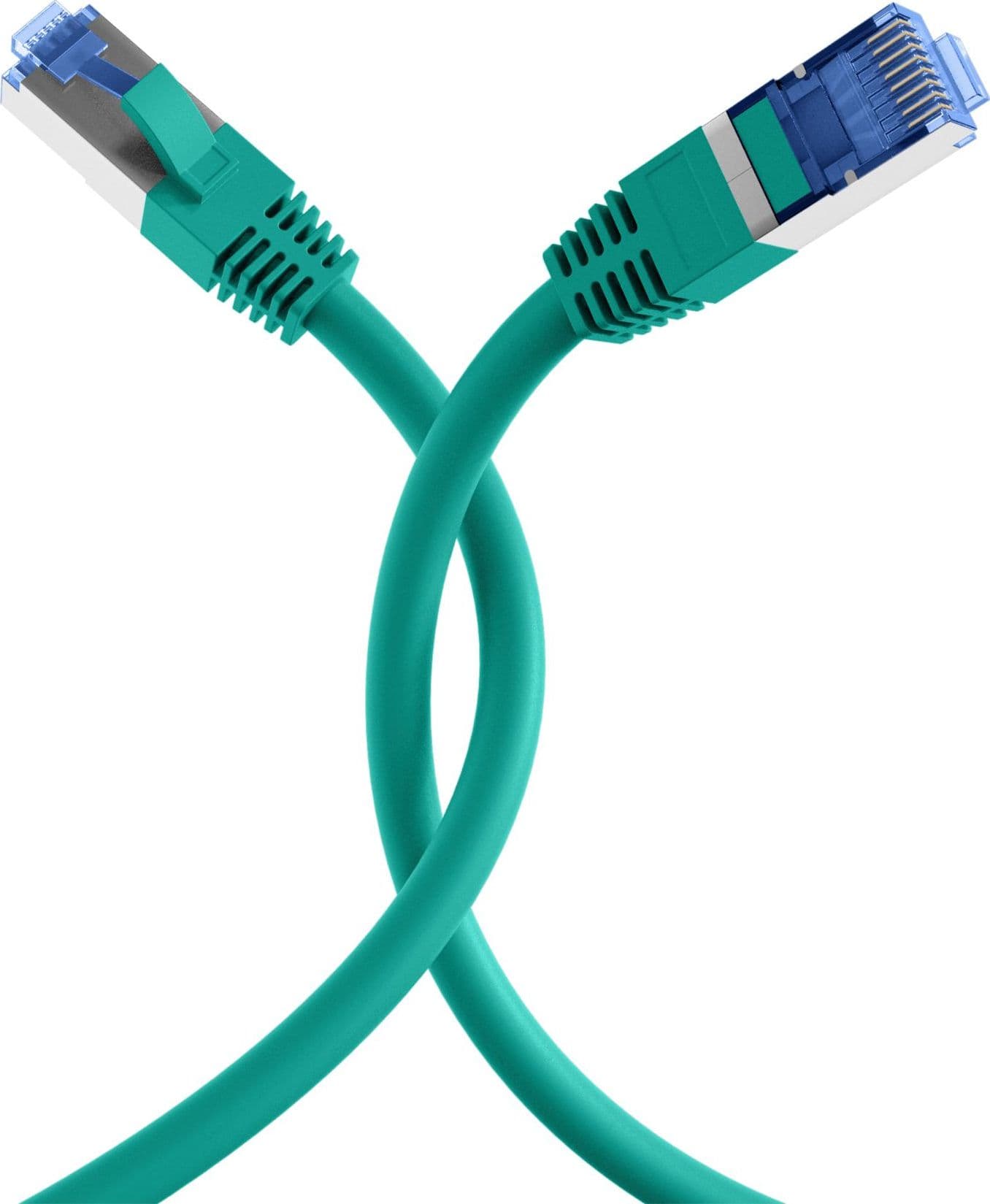 Cavo di Rete Patch in Rame Cat.6A S/FTP TPE Superflex Verde 0,15m - 7