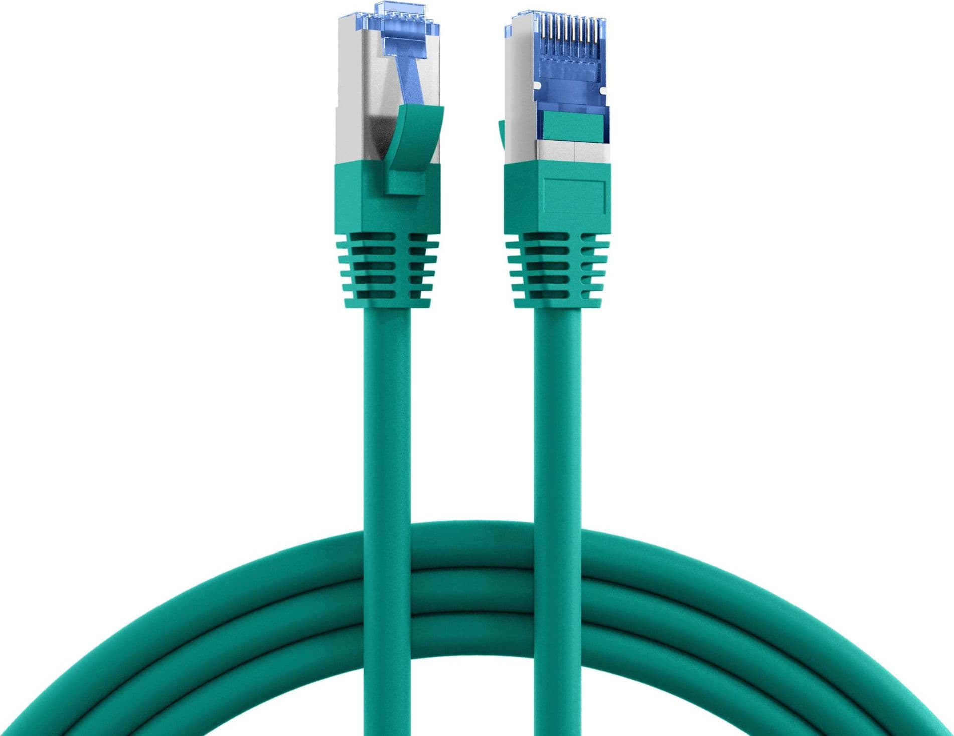 Cavo di Rete Patch in Rame Cat.6A S/FTP TPE Superflex Verde 0,15m - 8
