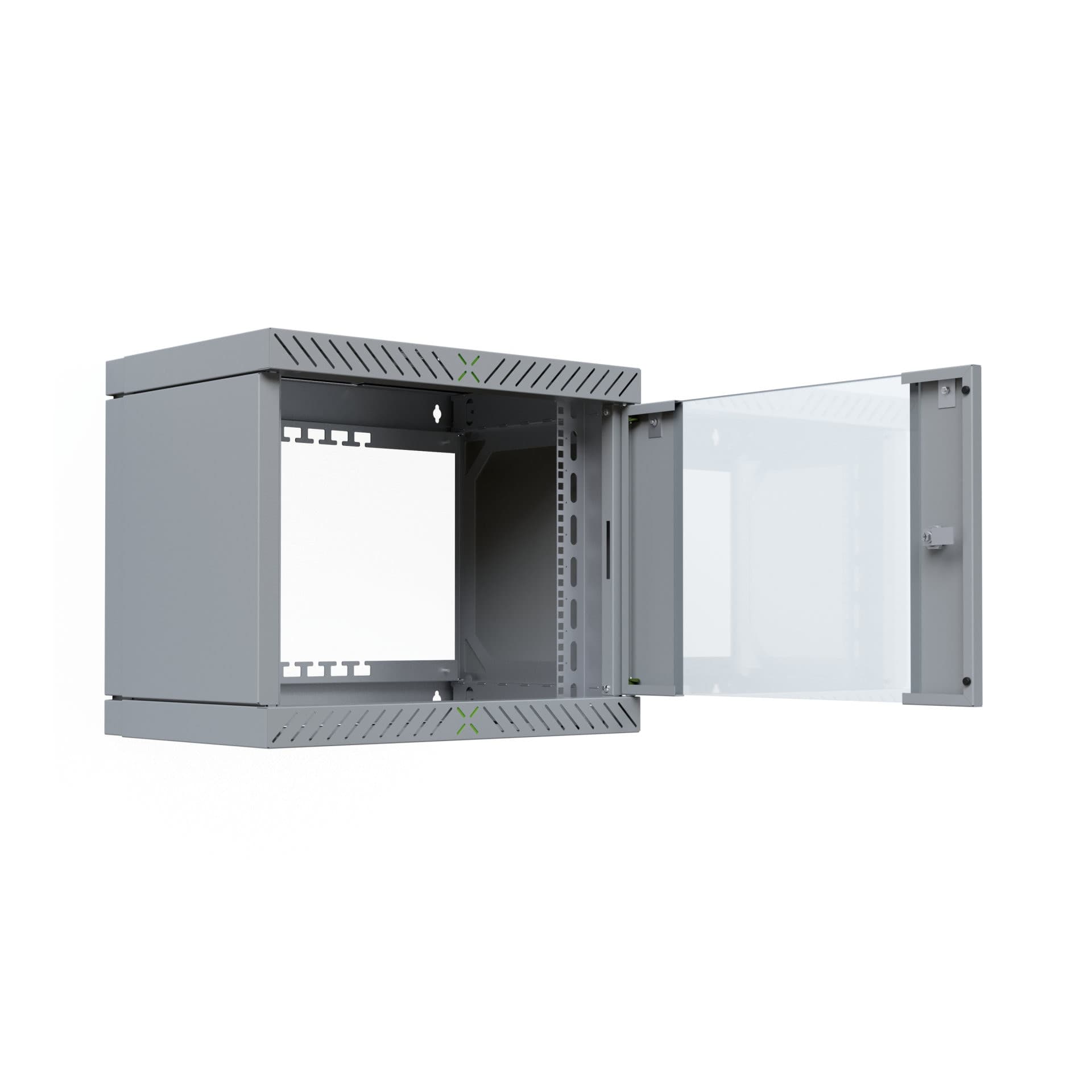 Armadio Rack 19'' a Muro 9U da Assemblare Profondit&agrave 400-600 mm Grigio - 7