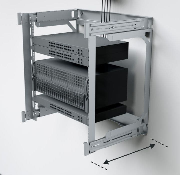 Armadio Rack 19'' a Muro 9U da Assemblare Profondit&agrave 400-600 mm Nero - 10