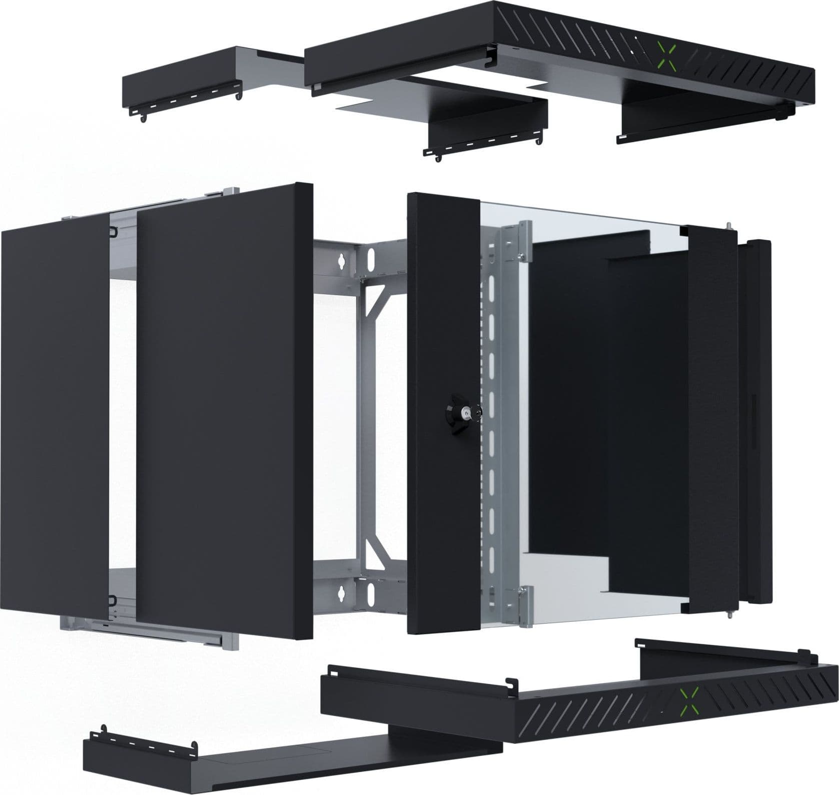 Armadio Rack 19'' a Muro 12U da Assemblare Profondit&agrave 400-600 mm Nero - 2