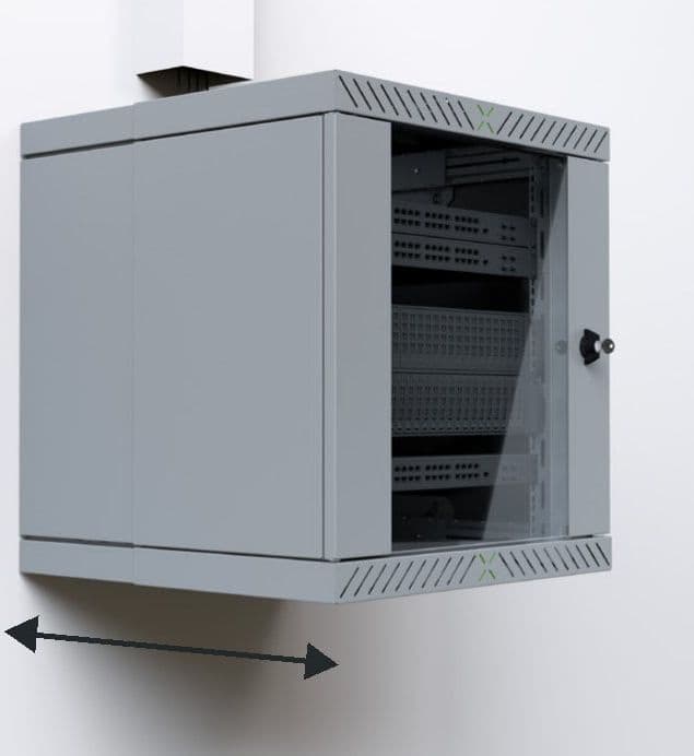 Armadio Rack 19'' a Muro 12U da Assemblare Profondit&agrave 400-600 mm Grigio - 3