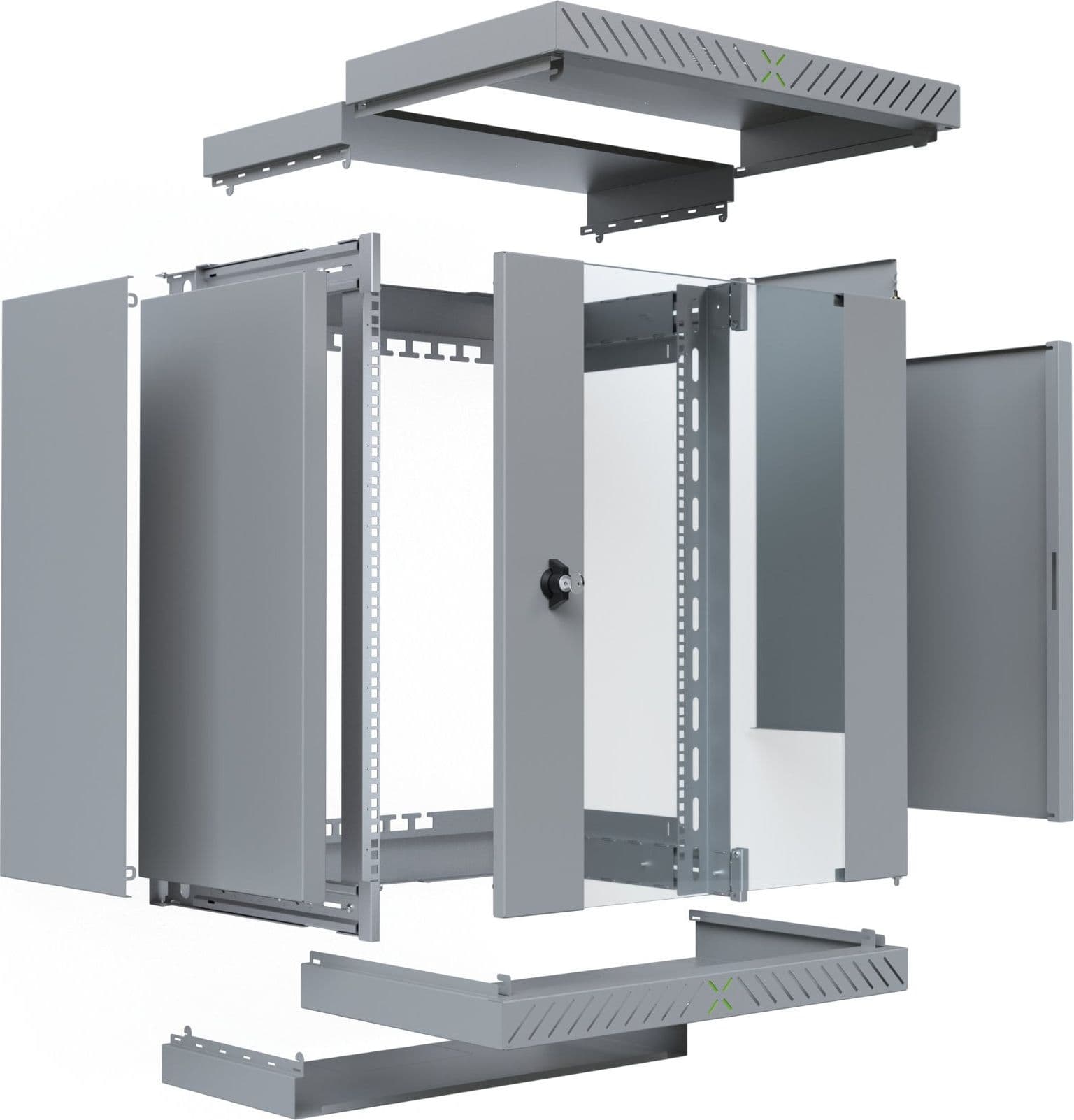 Armadio Rack 19'' a Muro 15U da Assemblare Profondit&agrave 400-600 mm Grigio - 4