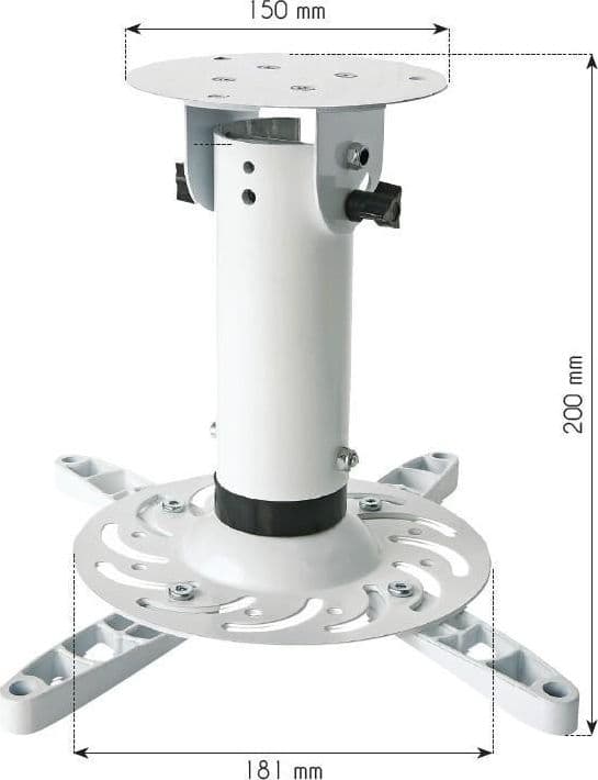 Staffa Universale a Soffitto per Proiettori Bianco - 3