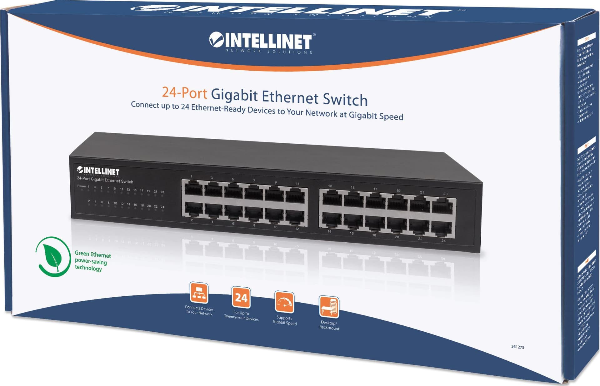 Gigabit Ethernet Switch 24 porte desktop/rack - 10