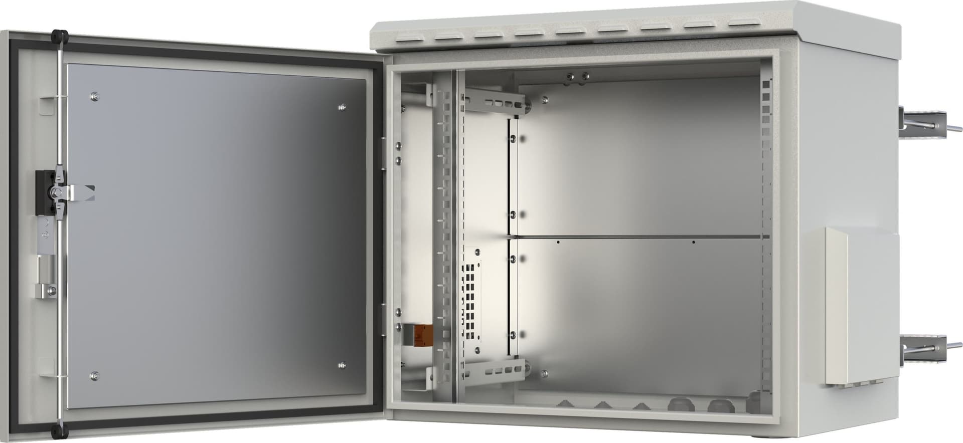 Armadio Rack 19'' Fissaggio a Palo 7U IP66 Porta Cieca Prof. 400 mm Grigio - 12