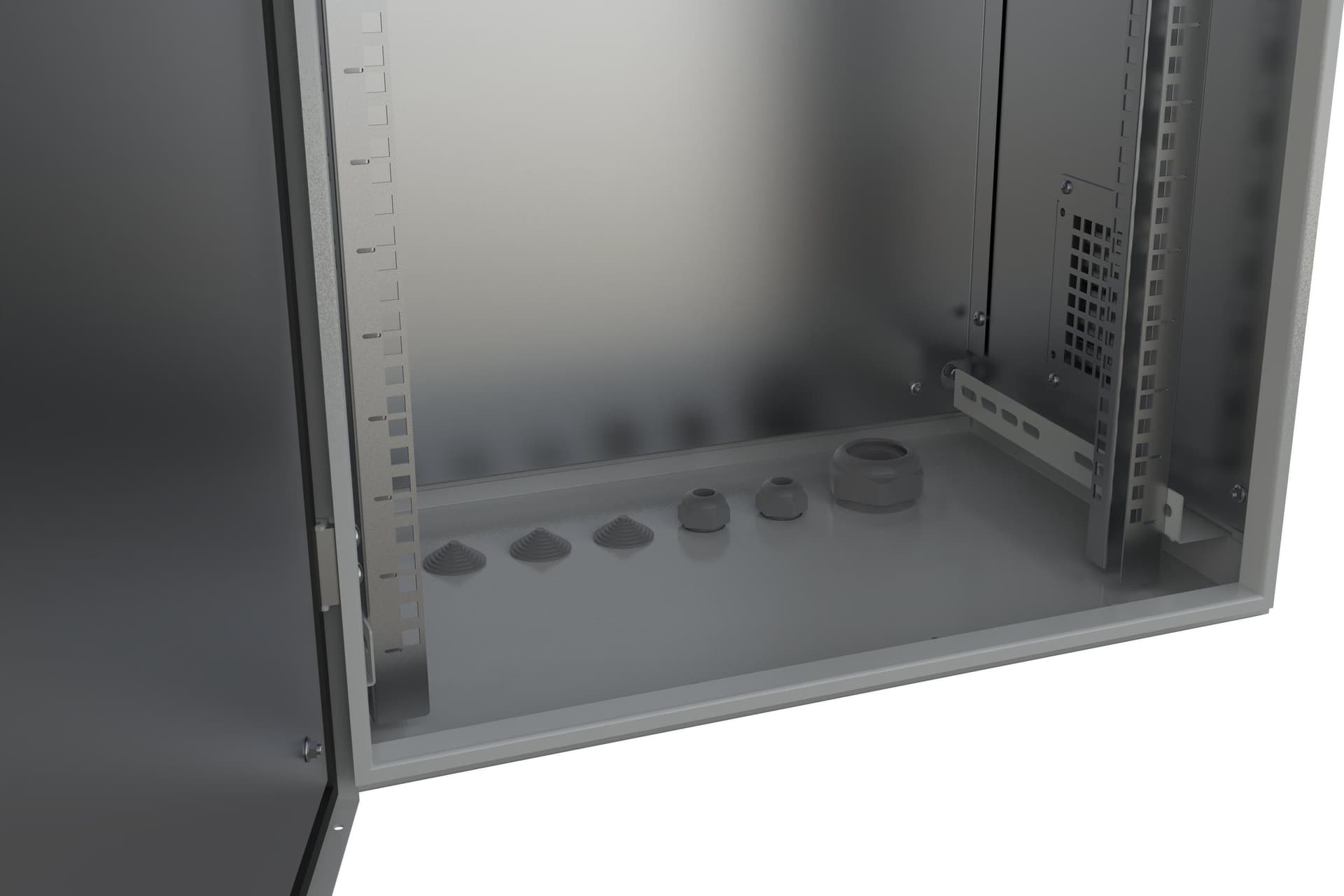 Armadio Rack 19'' Fissaggio a Palo 12U IP66 Porta Cieca Prof. 400 mm Grigio - 5