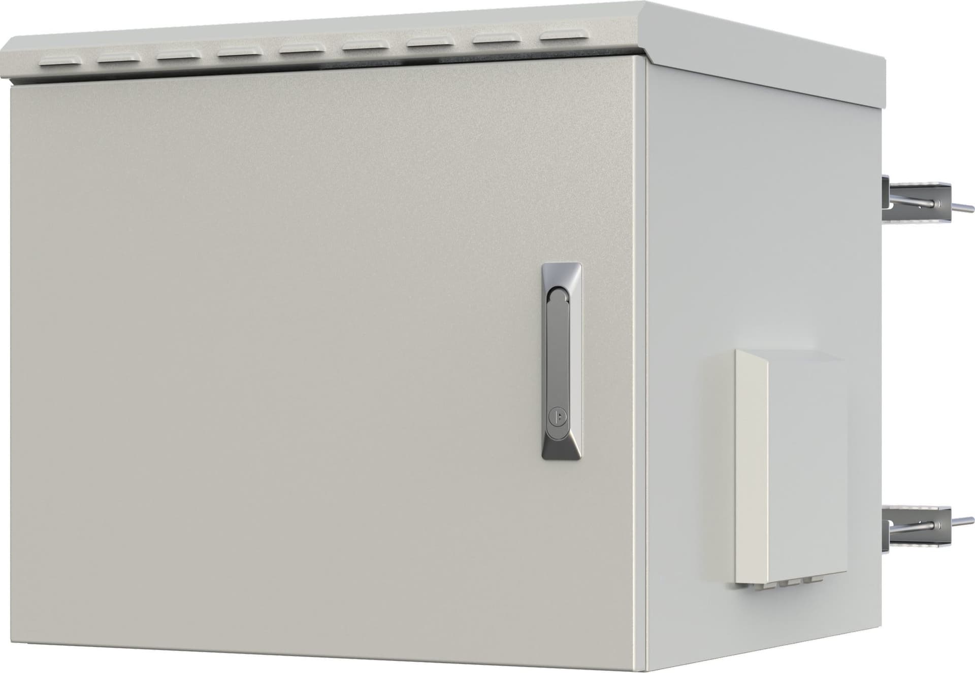 Armadio Rack 19'' Fissaggio a Palo 12U IP66 Porta Cieca Prof. 600 mm Grigio - 11