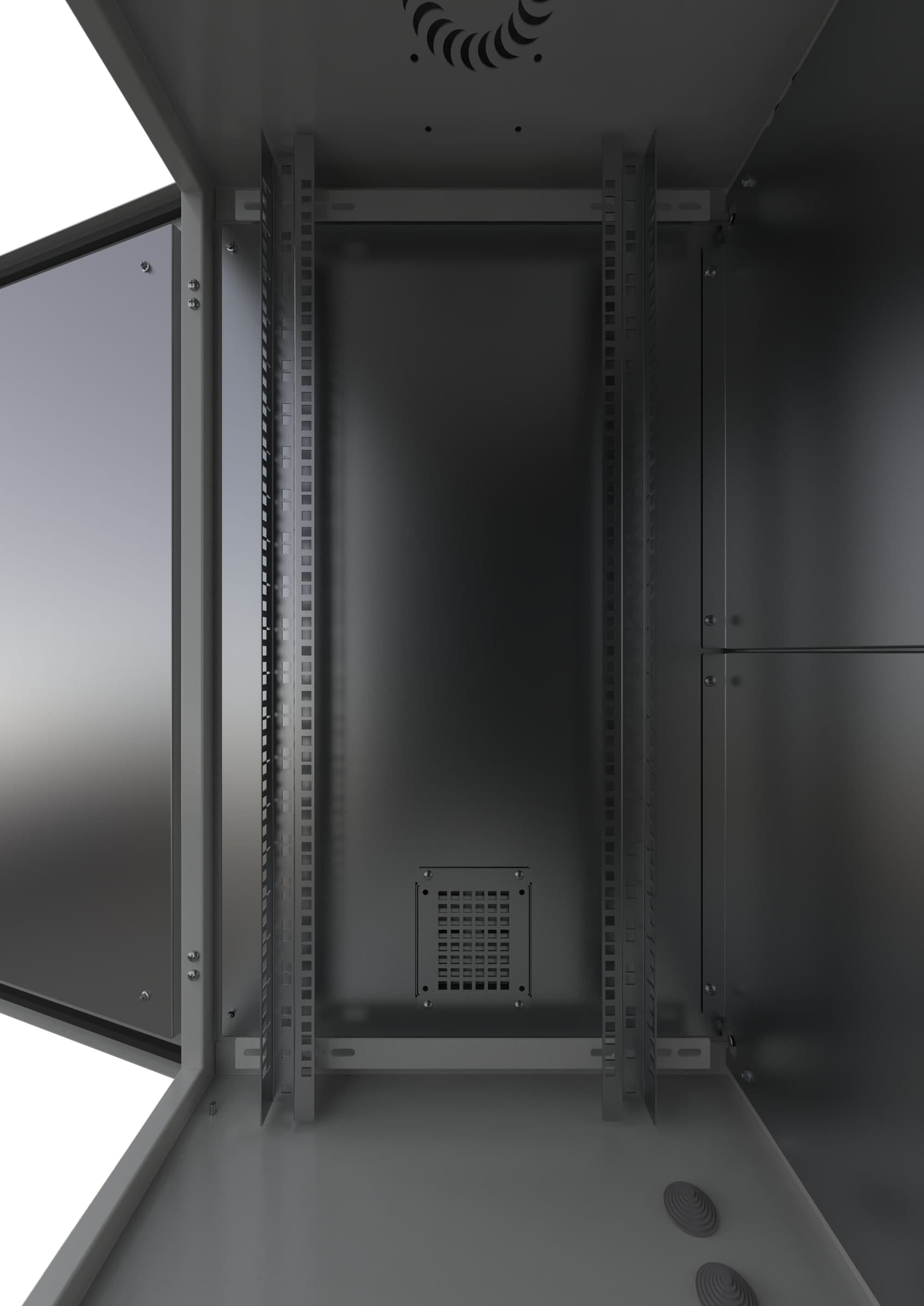 Armadio Rack 19'' Fissaggio a Palo 12U IP66 Porta Cieca Prof. 600 mm Grigio - 3