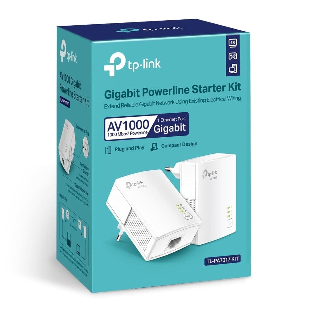Kit Adattatori di Rete Powerline AV2 1000 Mbps con Porta Gigabit - 2