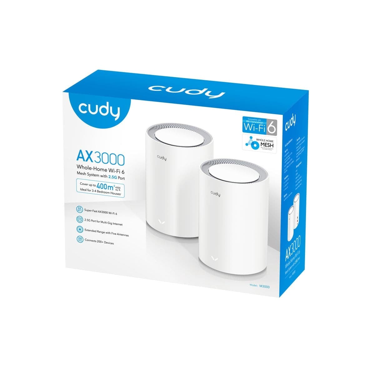 Sistema Wi-Fi 6 Mesh AX3000 2.5G Dual Band, M3000 2 pz - 2