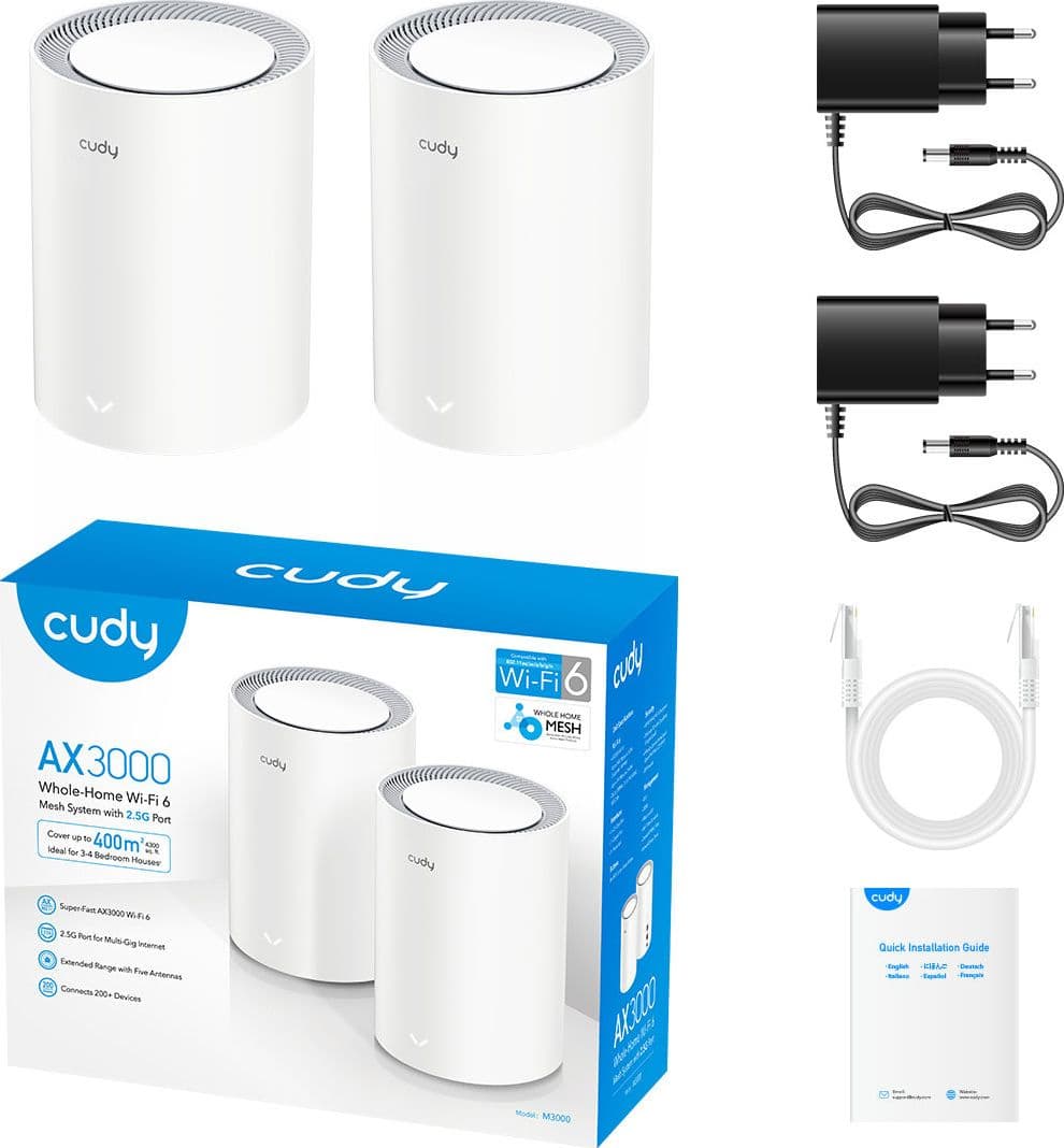 Sistema Wi-Fi 6 Mesh AX3000 2.5G Dual Band, M3000 2 pz - 10