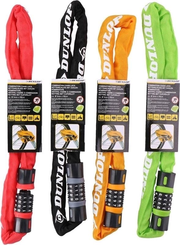 Dunlop - Bicycle Lock with Combination Chain (Orange) - 2