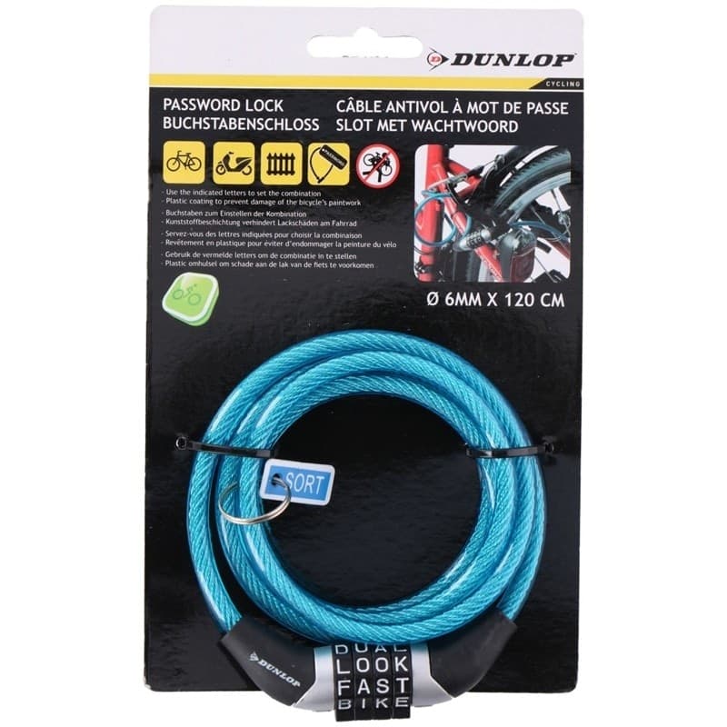Dunlop - Bicycle Lock with Combination (Blue) - 4