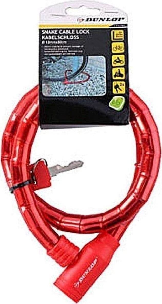 Dunlop anti-theft bicycle key lock (red) - 4