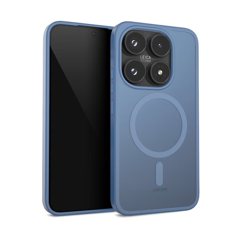 Crong Hybrid Matte Magnetic - Custodia MagSafe per Xiaomi 17 (blu) - 6
