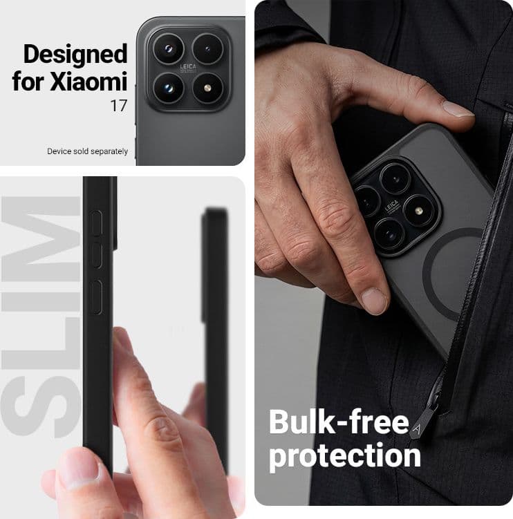 Crong Hybrid Matte Magnetic - Custodia MagSafe per Xiaomi 17 (Rosa) - 2