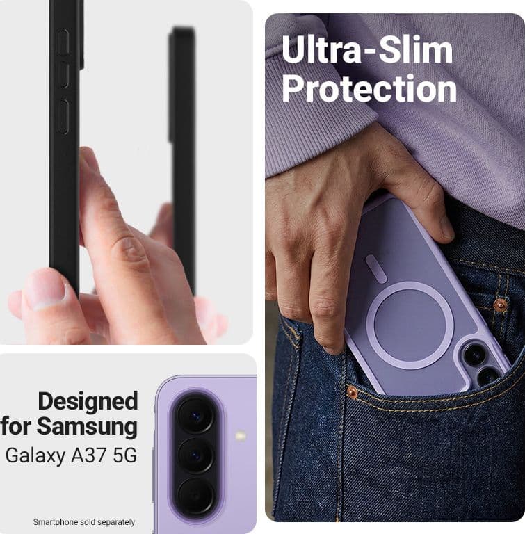 Crong Hybrid Matte Magnetic - Custodia MagSafe per Samsung Galaxy A37 / A36 (lavanda) - 2