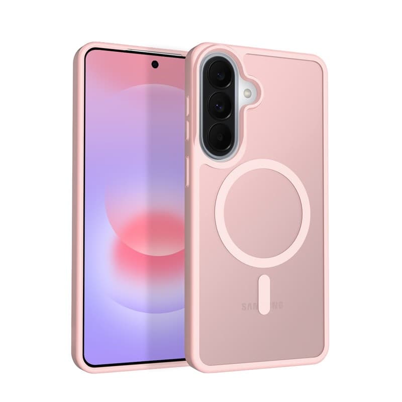 Crong Hybrid Matte Magnetic - Custodia MagSafe per Samsung Galaxy A37 / A36 (Rosa) - 6