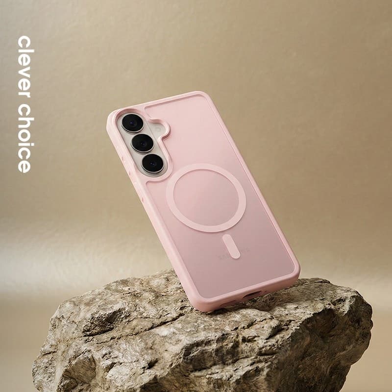 Crong Hybrid Matte Magnetic - Custodia MagSafe per Samsung Galaxy A37 / A36 (Rosa) - 10