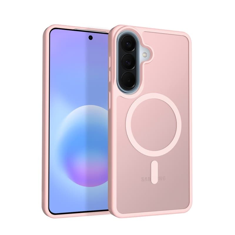 Crong Hybrid Matte Magnetic - Custodia MagSafe per Samsung Galaxy A57 (Rosa) - 6