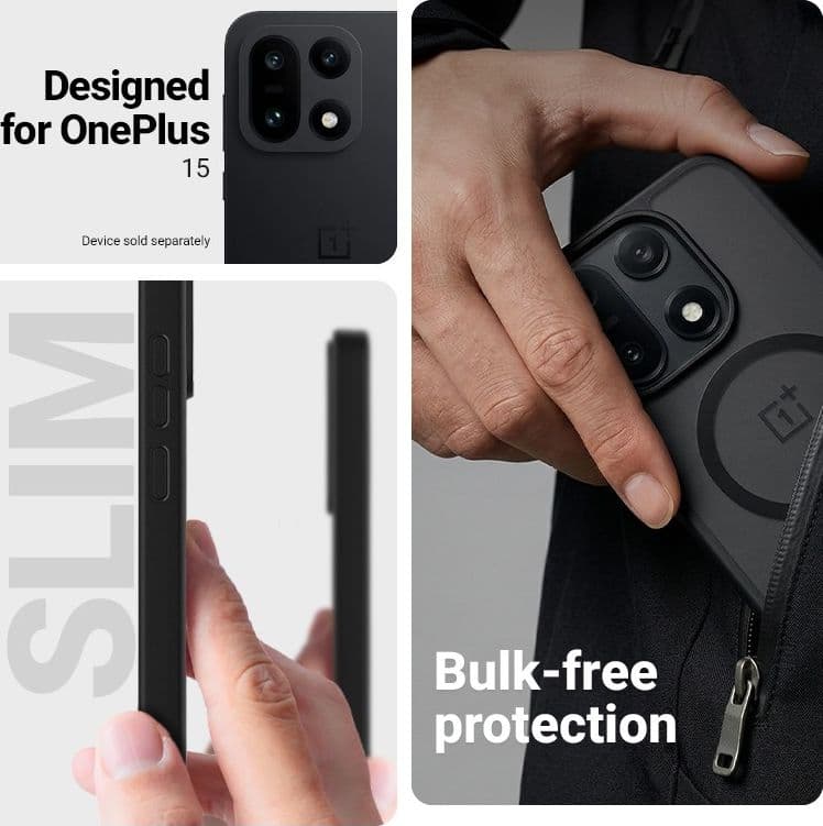 Crong Hybrid Matte Magnetic - Custodia MagSafe per OnePlus 15 (Nero) - 6