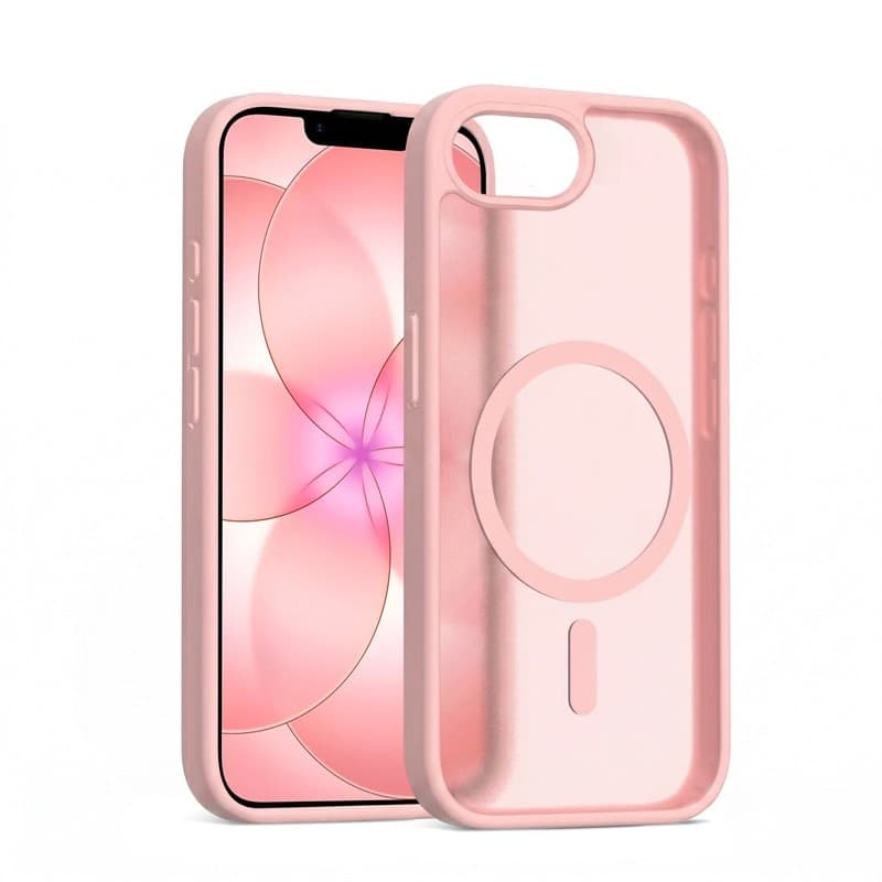 Crong Hybrid Matte Magnetic - Custodia MagSafe per iPhone 17e / 16e (Rosa) - 5