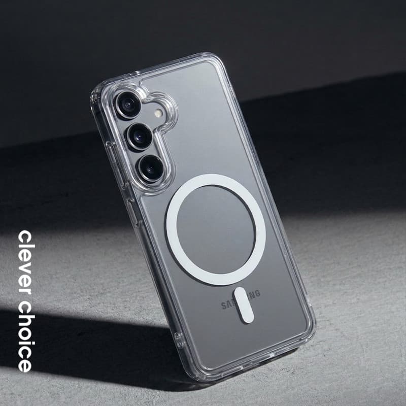 Crong Hybrid Clear Magnetic - Custodia MagSafe per Samsung Galaxy S26+ (trasparente) - 4