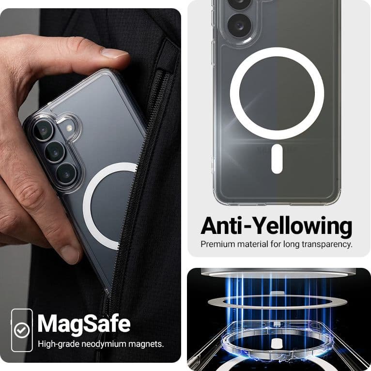 Crong Hybrid Clear Magnetic - Custodia MagSafe per Xiaomi 17 (trasparente) - 3