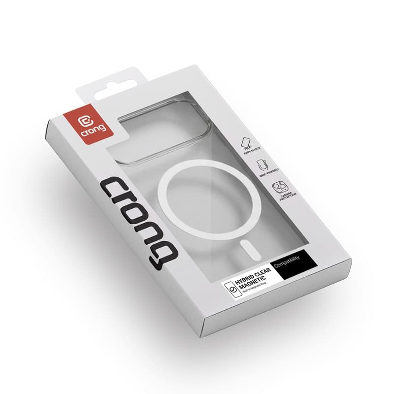 Crong Hybrid Clear Magnetic - Custodia MagSafe per Xiaomi 17 (trasparente) - 5