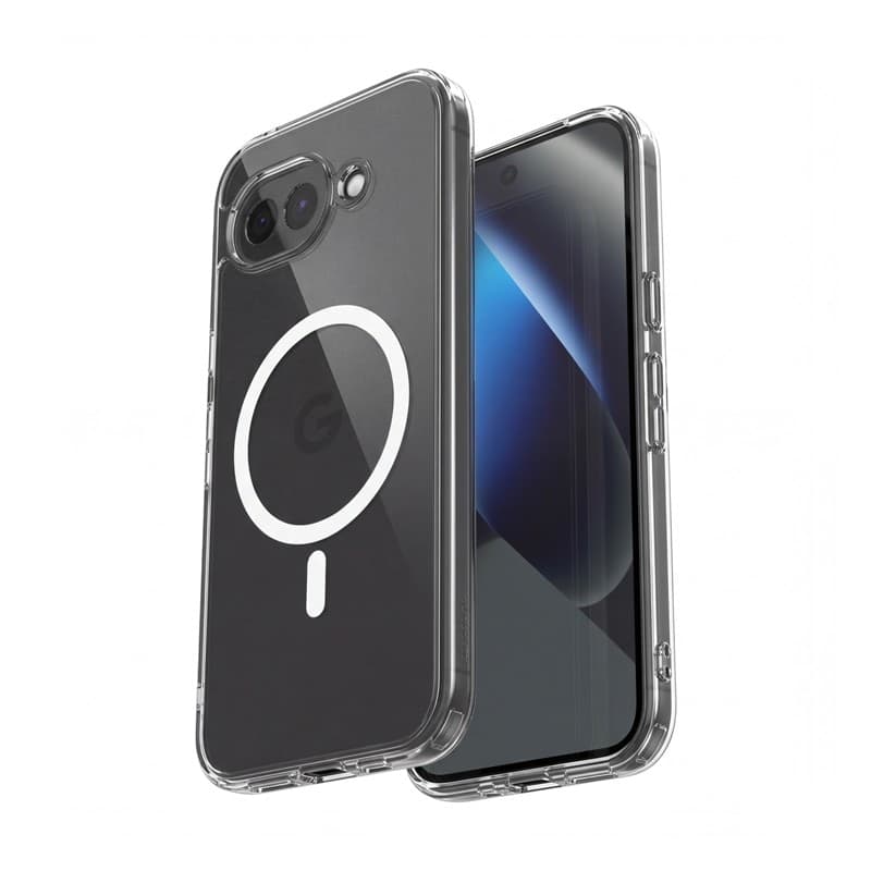 Crong Hybrid Clear Magnetic - Custodia MagSafe per Google Pixel 10a (Trasparente) - 6