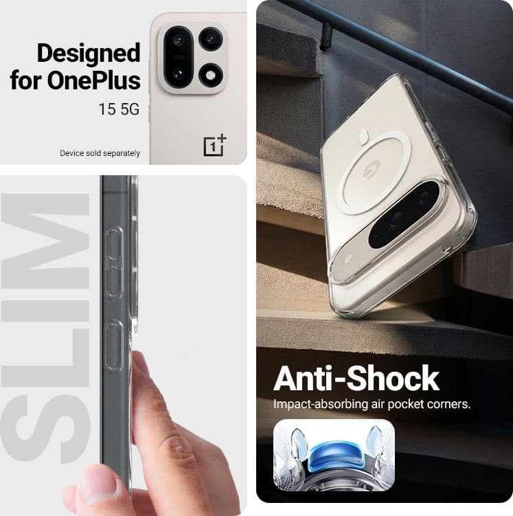 Crong Hybrid Clear Magnetic - Custodia MagSafe per OnePlus 15 (Trasparente) - 2